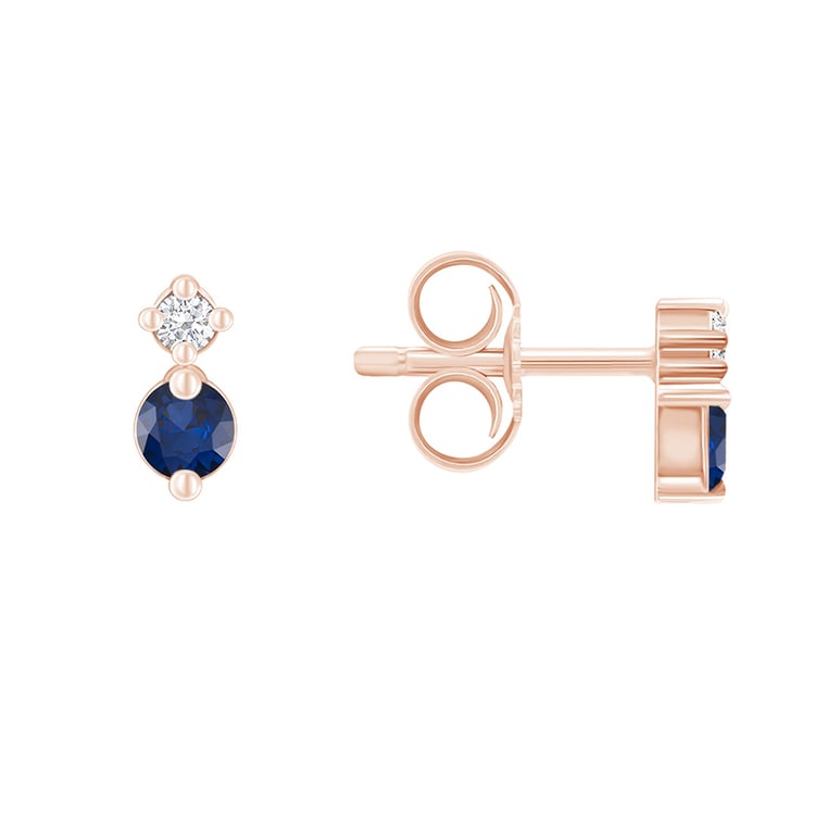Náušnice so zafírmi a diamantmi z ružového zlata 89882