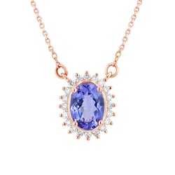 Africký tanzanit a diamanty v náhrdelníku Ottira