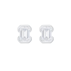 Minimalistické zlaté napichovacie náušnice s emerald diamantom Agata