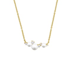 Strieborný perlový náhrdelník s bielymi topásmi Tahira