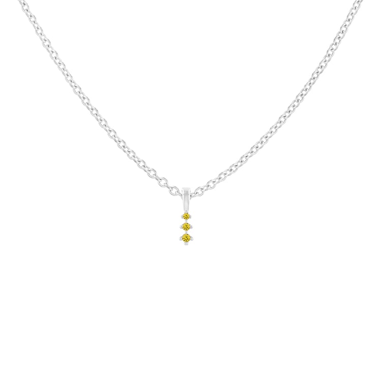 Jemný prívesok so žltými diamanty zo striebra