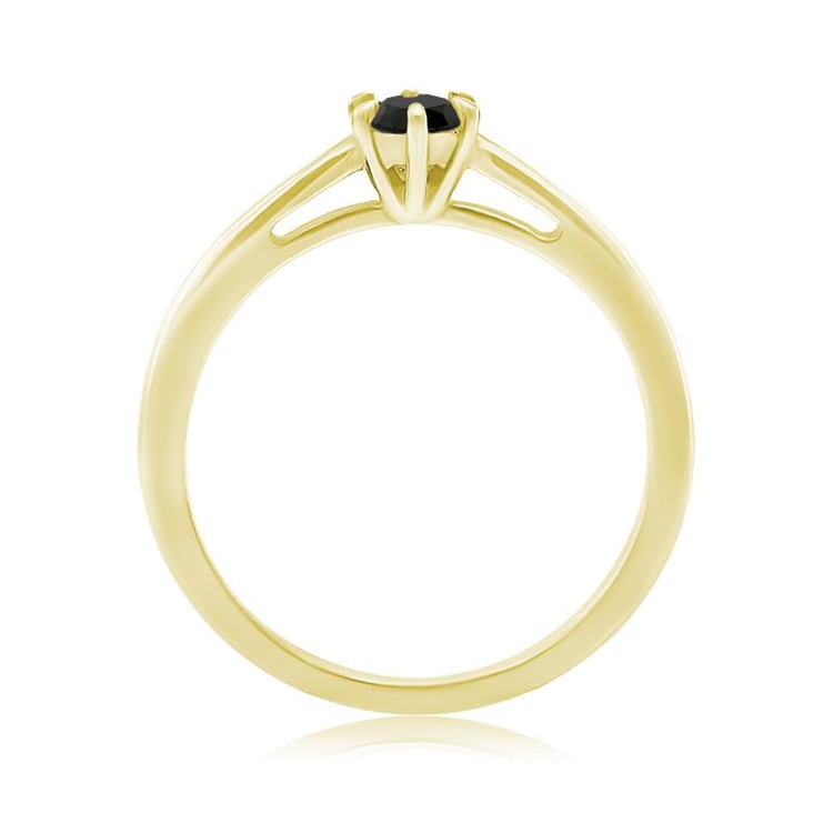 Prsteň s čiernym diamnatom Jaziess 22807
