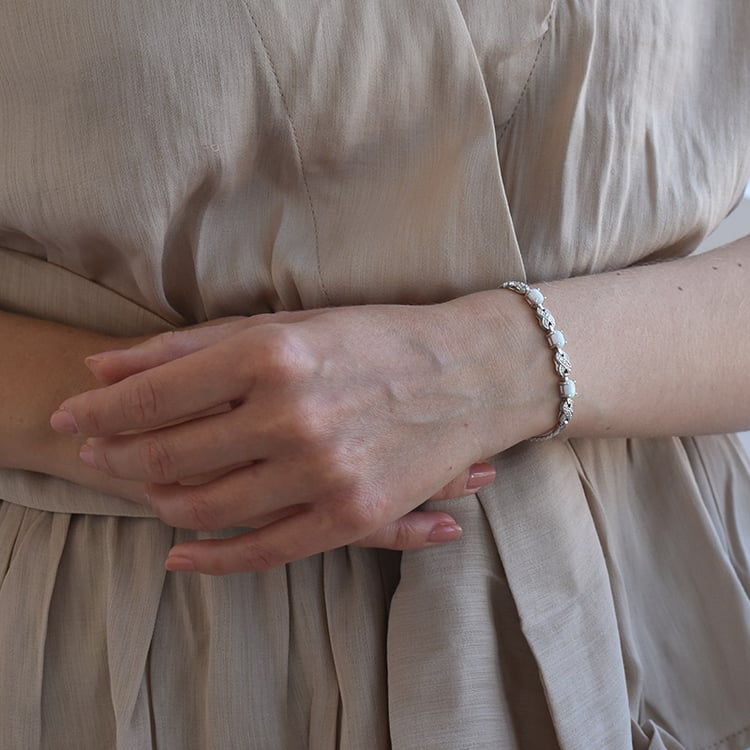 Strieborný opálový náramok 71511