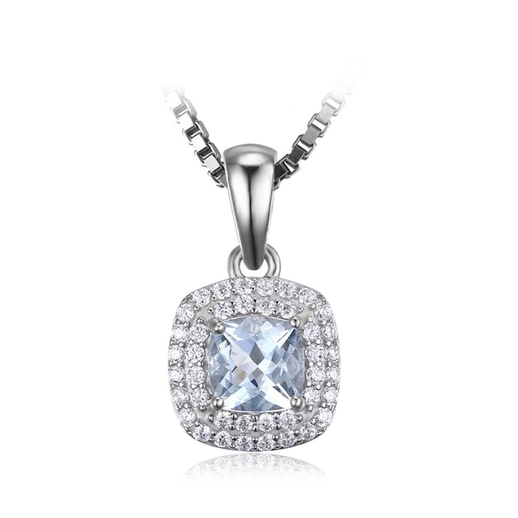 Náhrdelník zo striebra s akvamarínom Sofie