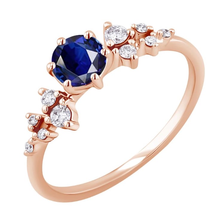 Zásnubný prsteň so zafírom a diamantmi Olha 151107