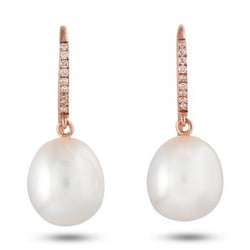 Perlové náušnice s diamantmi Keesha