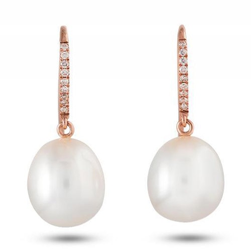 Perlové náušnice s diamantmi Keesha