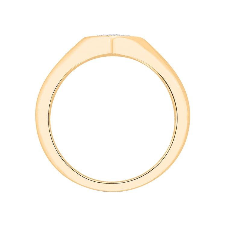 Pečatný prsteň so srdcom plným diamantov 63897