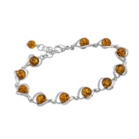 Očarujúci jantárový náramok zo striebra Brysen