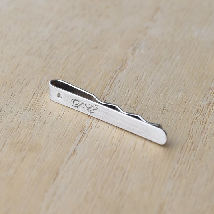 Kravatová spona zo striebra s diamantom 78469