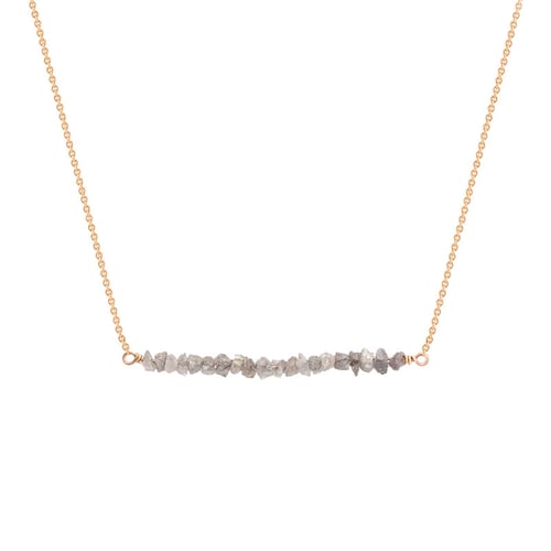 Zlatý choker s ružovými nebrúsenými diamantmi Briely