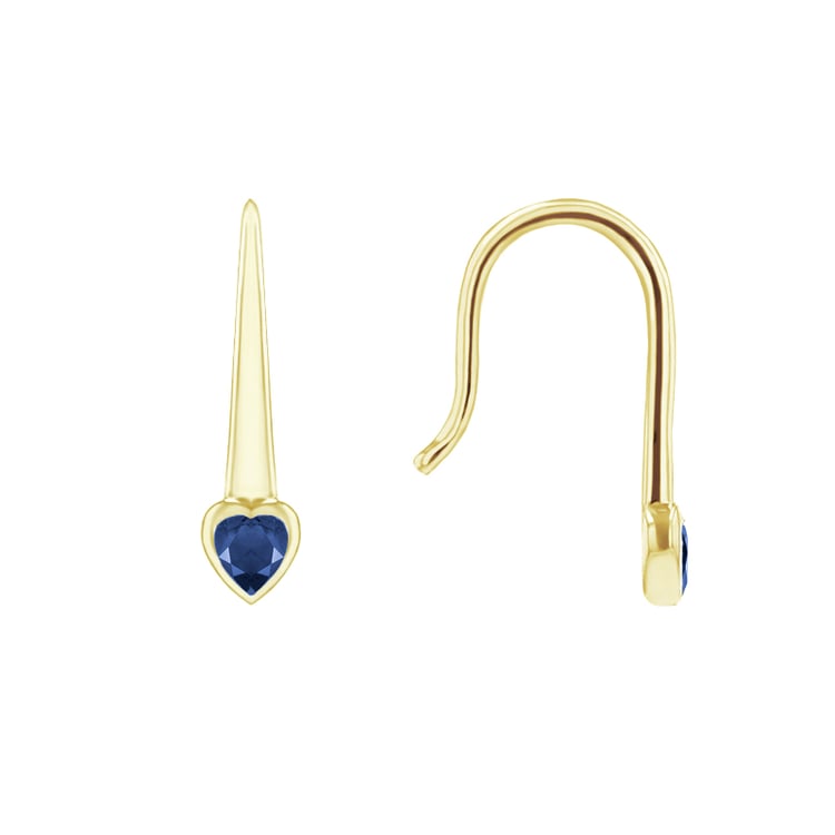 Visiace náušnice so zafírovými srdiečkami Levy 144763