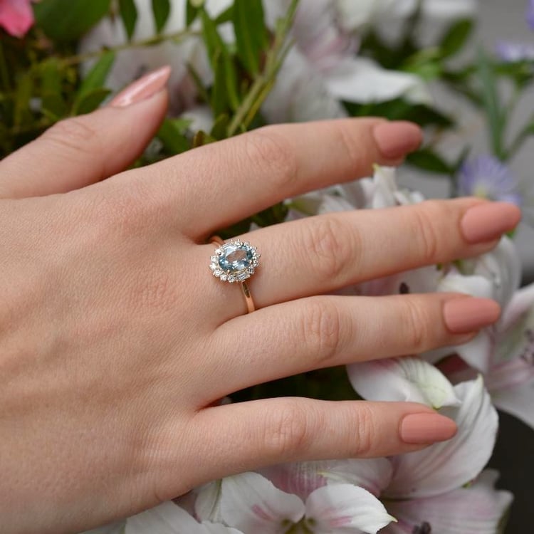 Akvamarínový prsteň 106875