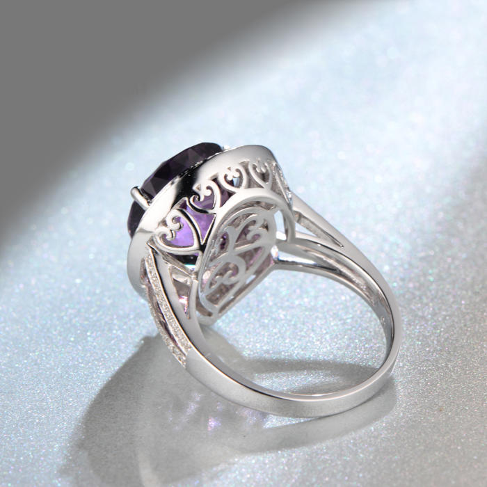 Prsteň s ametystom 8555