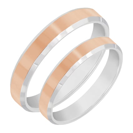 Svadobné obrúčky z kombinovaného zlata so skosenými hranami Jules