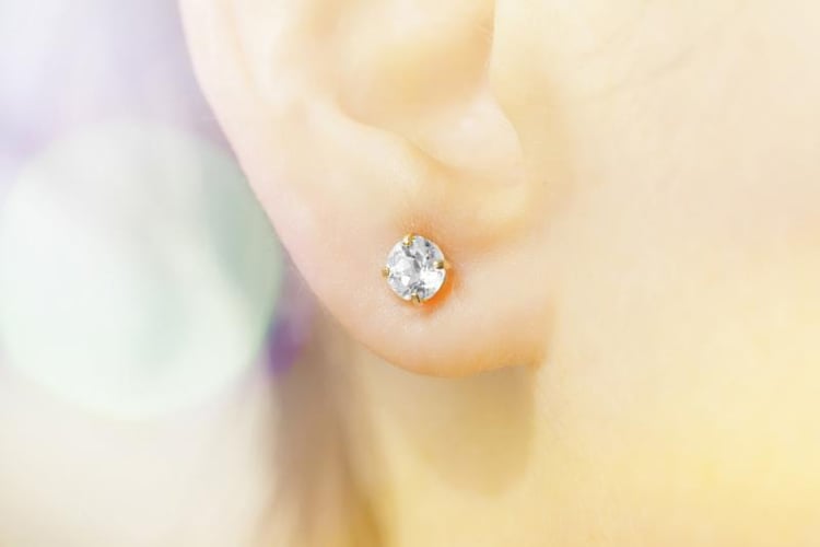 Zlaté náušnice s kubickými zirkónmi 55412