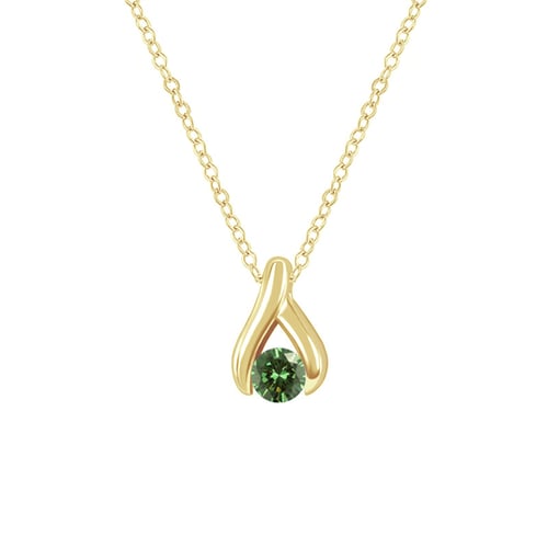 Minimalistický prívesok so zeleným diamantom Tressa