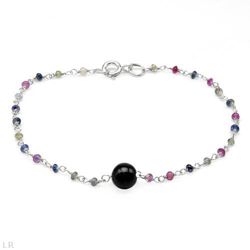 Zafírový náramok strieborný