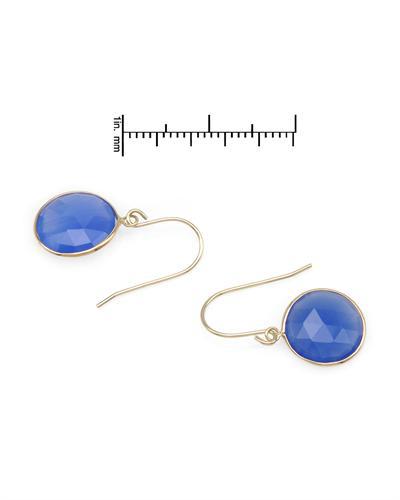 Zlaté náušnice s chalcedónom Caerula 53972