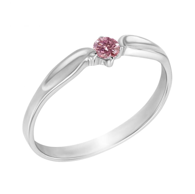 Zásnubný prsteň z bielho zlata Rosys