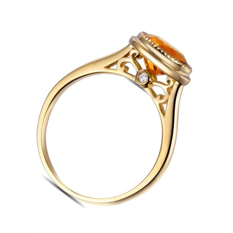 Prsteň zo zlata s citrínom 7692