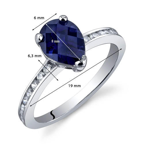 Strieborný prsteň so zafírom 3758