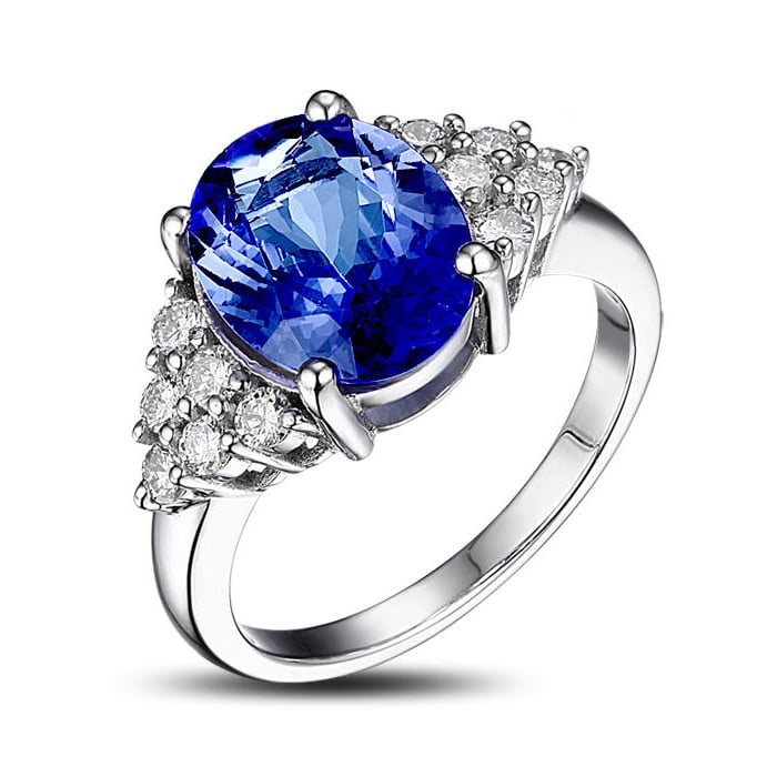 Honosný prsteň z bieleho zlata Cahill