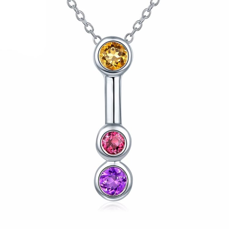 Strieborný prívesok s triom drahokamov Dowa