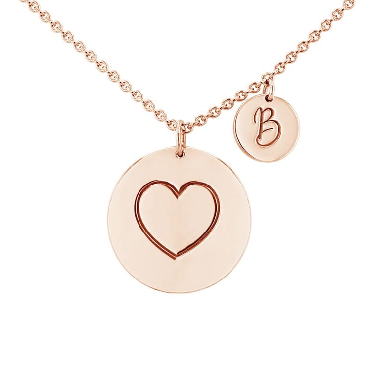 Náhrdelník so srdcom a gravírom písmena Teddie 99631