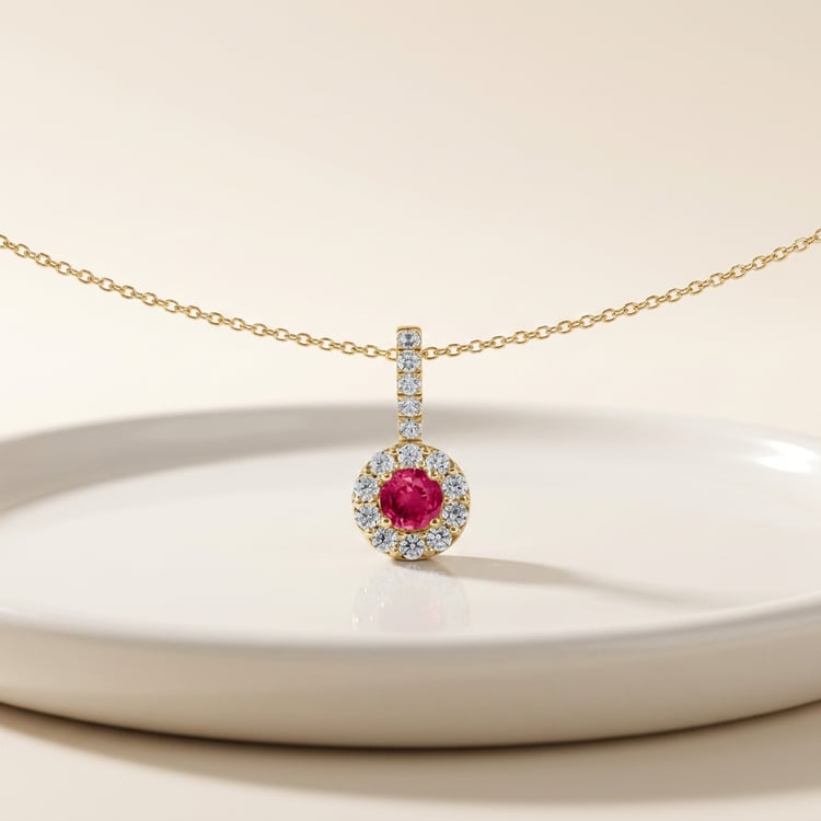 Elegantný prívesok s rubínom a lab-grown diamantmi Harvey 170940