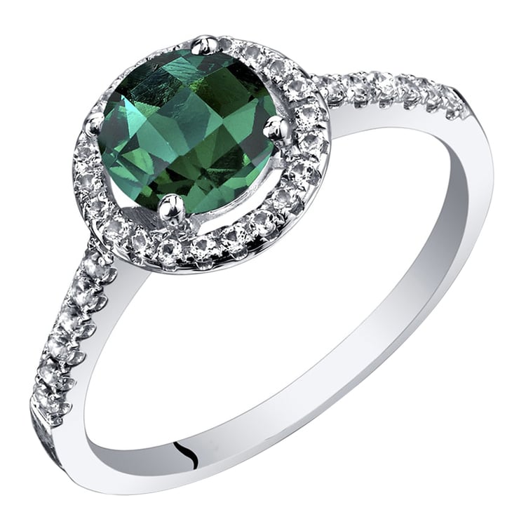 Prsteň zo zlata so smaragdom a bielymi topásmi Valeri