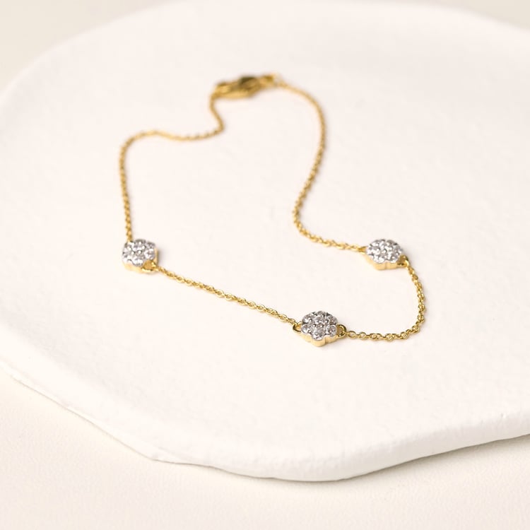 Retiazkový náramok s kvetmi z prírodných diamantov Amala 165432