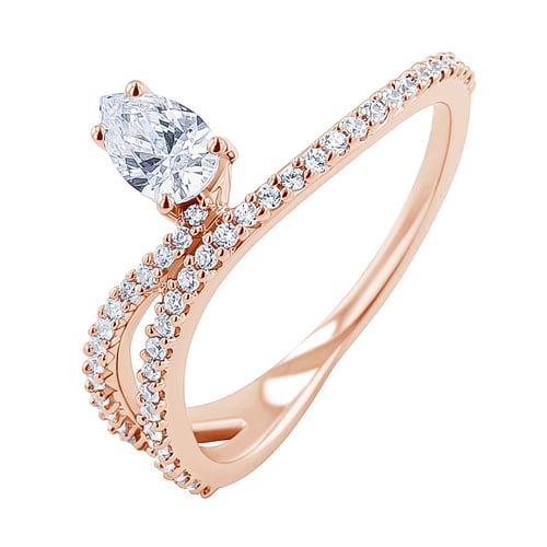 Atypický zásnubný prsteň s lab-grown diamantmi Finie