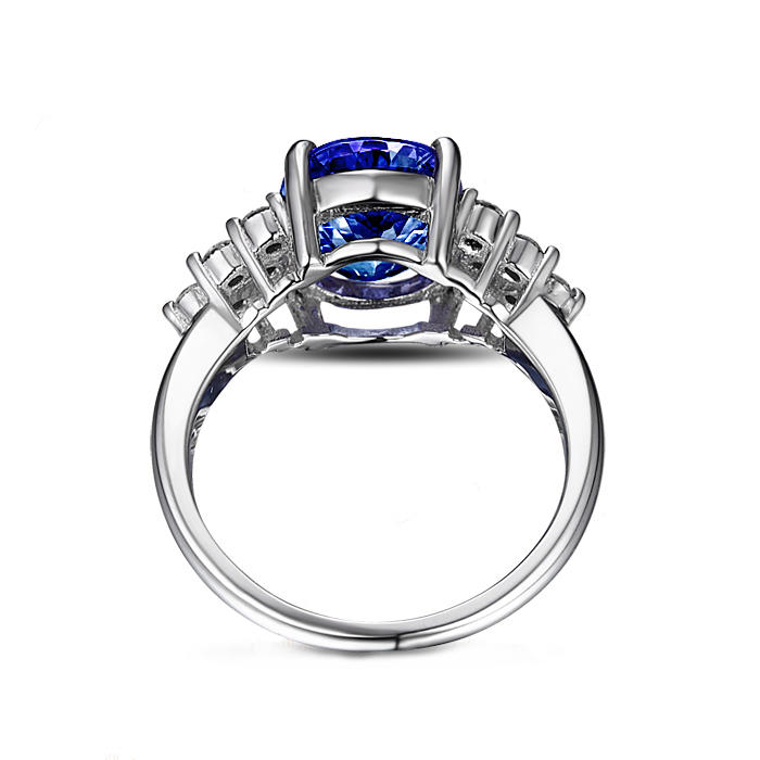 Honosný prsteň s tanzanitom z bieleho zlata Cahill 5651