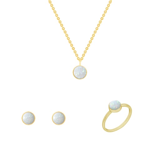 Set minimalistických šperkov s bielym opálom Milton