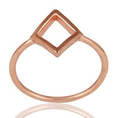 Strieborný prsteň pozlátený ružovým zlatom Wahid