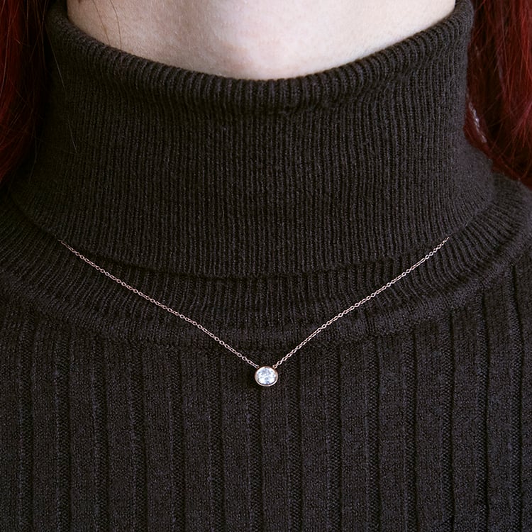 Bezel náhrdelník so žiarivým moissanitom Hadley 110583