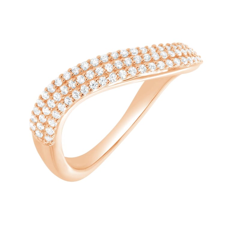 Half eternity zvlnený zlatý prsteň s lab-grown diamantmi Hjalmar 162359