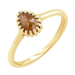 Zlatý prsteň s pear salt and pepper diamantom Amado