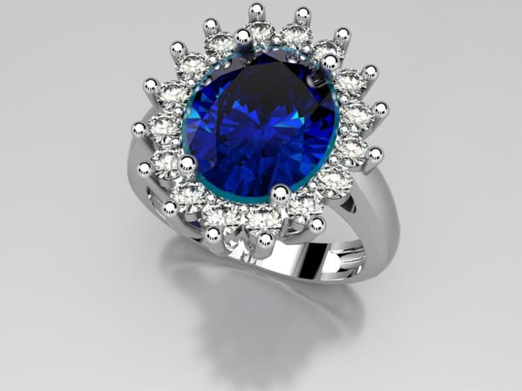 zlaty prsten so zafirom