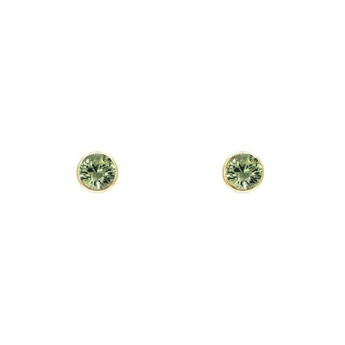 Minimalistické bezel náušnice so zelenými zafírmi Viosa