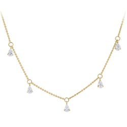 Náhrdelník zo zlata s pear prírodnými diamantmi Praveen