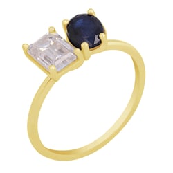 Zásnubný prsteň Toi et Moi so zafírom a moissanitom Taylor