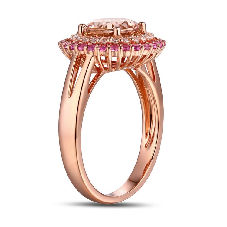 Prsteň zo zlata s morganitom 10082