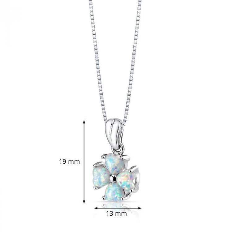 Strieborný náhrdelník zdobí štvorlístok z opálov Lacys 6818