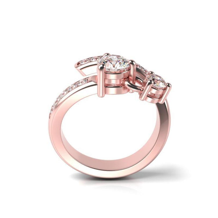 Prsteň s round diamantmi 15886