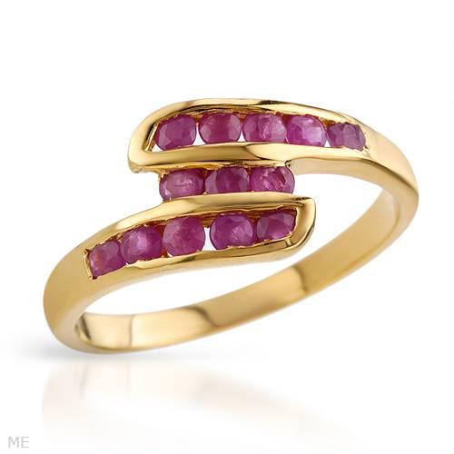 Strieborný pozlátený prsteň s rubínmi Dannie