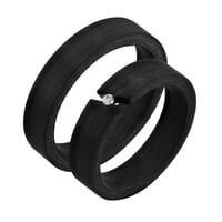 Ploché karbónové svadobné obrúčky s diamantom Sammu