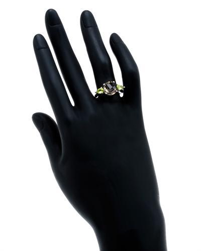 Strieborný prsteň s topásom a olivínmi 54147