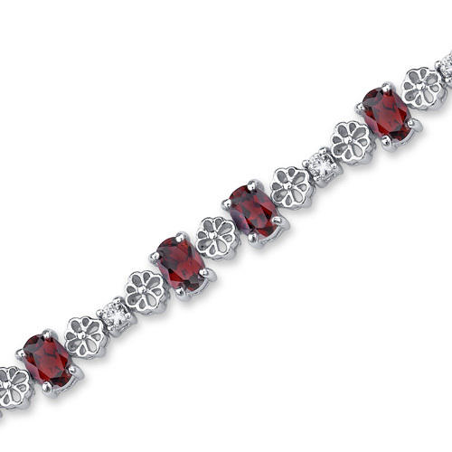 Granátový strieborný náramok so zirkónmi 3995